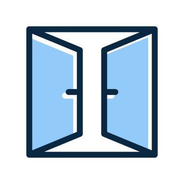 Kişisel ve Ticari Kullanım İçin Koyu Renk Simgeleri Doldurulmuş Pencere Vektörü Kalın Çizgisi