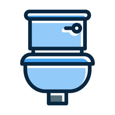 Kişisel ve ticari kullanım için Koyu Renk Simgeleri Doldurulmuş Tuvalet Vektörü Kalın Çizgisi