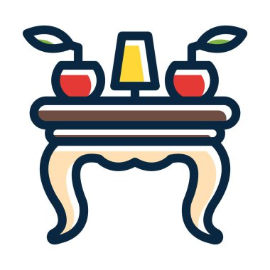 Kişisel ve Ticari Kullanım İçin Koyu Renk Simgelerini Doldurulmuş Konsol Tablosu Kalın Çizgisi