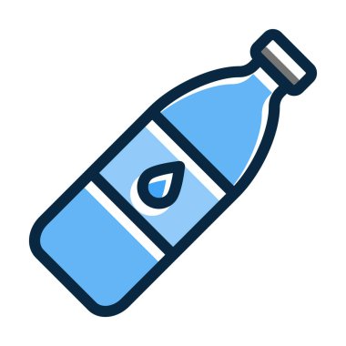 Su Şişe Kalın Çizgisi Kişisel ve Ticari Kullanım İçin Koyu Renk Simgeleri Dolduruldu