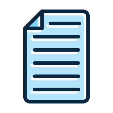 Kişisel ve ticari kullanım için Koyu Renk Simgeleri Doldurulmuş Kağıt Vektörü Kalın Çizgisi