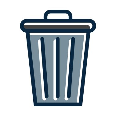 Kişisel ve Ticari Kullanım İçin Koyu Renk Simgeleri Doldurulmuş Çöp Kutusu Kalın Çizgisini Geri Döndür