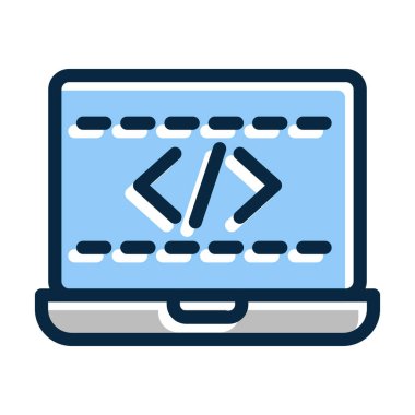 Kişisel ve ticari kullanım için Koyu Renk Simgeleri Doldurulmuş Kodlama Vektörü Kalın Çizgisi