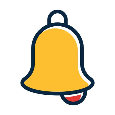 Kişisel ve ticari kullanım için Koyu Renk Simgeleri Doldurulmuş Çan Vektörü Kalın Çizgisi