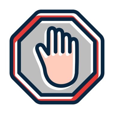 Kişisel ve ticari kullanım için Koyu Renk Simgelerini Doldurulmuş Vektör Kalın Çizgisini Durdur