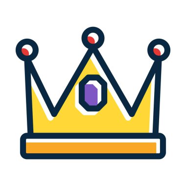 Crown Vector Kalın Çizgisi Kişisel ve Ticari Kullanım İçin Koyu Renk Simgeleri Dolduruldu