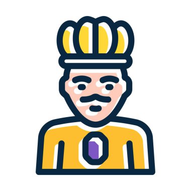 King Vector Kalın Çizgisi Kişisel ve Ticari Kullanım İçin Koyu Renk Simgeleri Dolduruldu