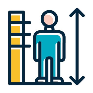 Kişisel ve Ticari Kullanım İçin Koyu Renk Simgeleri Doldurulmuş Yükseklik Sınırı Kalın Çizgisi