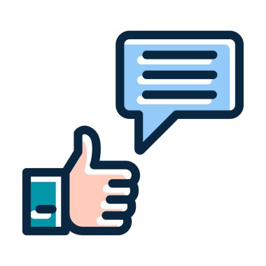 Kişisel ve Ticari Kullanım İçin Koyu Renk Simgeleri Doldurulmuş Olumlu Yorum Vektörü Kalın Çizgisi