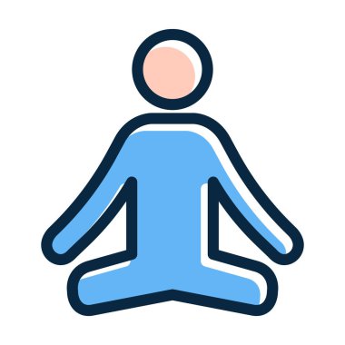 Kişisel ve Ticari Kullanım İçin Koyu Renk Simgelerini Doldurulmuş Meditasyon Vektörü Kalın Çizgisi