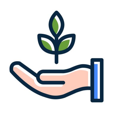 Kişisel ve Ticari Kullanım İçin Koyu Renk Simgeleri Doldurulmuş Doğa Vektörü Kalın Çizgisi