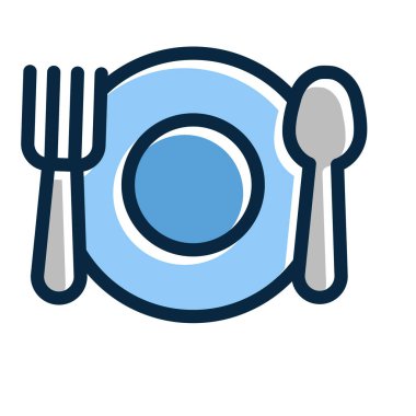 Kişisel ve ticari kullanım için Koyu Renk Simgeleri Doldurulmuş Gıda Vektörü Kalın Çizgisi