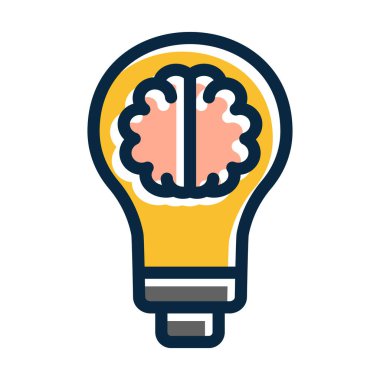 Yaratıcılık Vektörü Kalın Çizgisi Koyu Renk Simgeleri Kişisel ve Ticari Kullanım İçin Simgeler