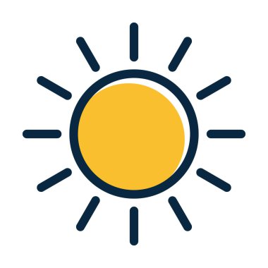 Kişisel ve ticari kullanım için Koyu Renk Simgeleri Doldurulmuş Güneş Vektörü Kalın Çizgisi