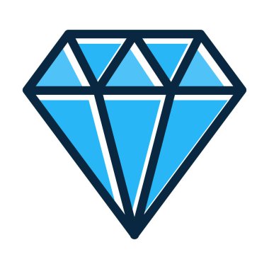 Kişisel ve ticari kullanım için Koyu Renk Simgeleri Doldurulmuş Elmas Vektör Kalın Çizgisi