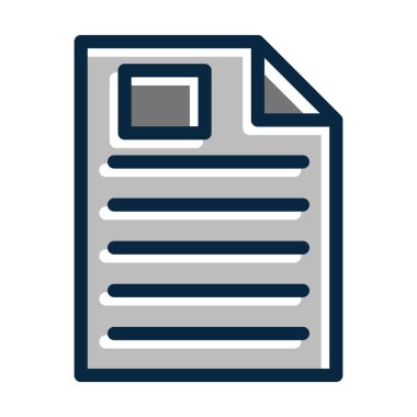 Kişisel ve Ticari Kullanım İçin Koyu Renk Simgelerini Doldurulmuş Belge Vektörü Kalın Çizgisi