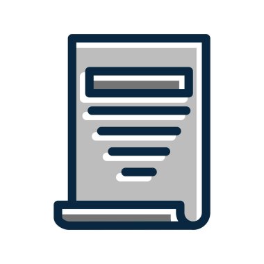 Haber Kağıdı Kalın Çizgisi Kişisel ve Ticari Kullanım İçin Koyu Renk Simgeleri Dolduruldu