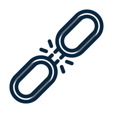 Kişisel ve Ticari Kullanım İçin Koyu Renk Simgelerini Doldurulmuş Bağlantısı Kesilmiş Vektör Kalın Çizgisi