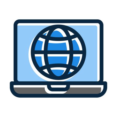 Kişisel ve ticari kullanım için Koyu Renk Simgeleri Doldurulmuş Web Arama Vektörü Kalın Çizgisi