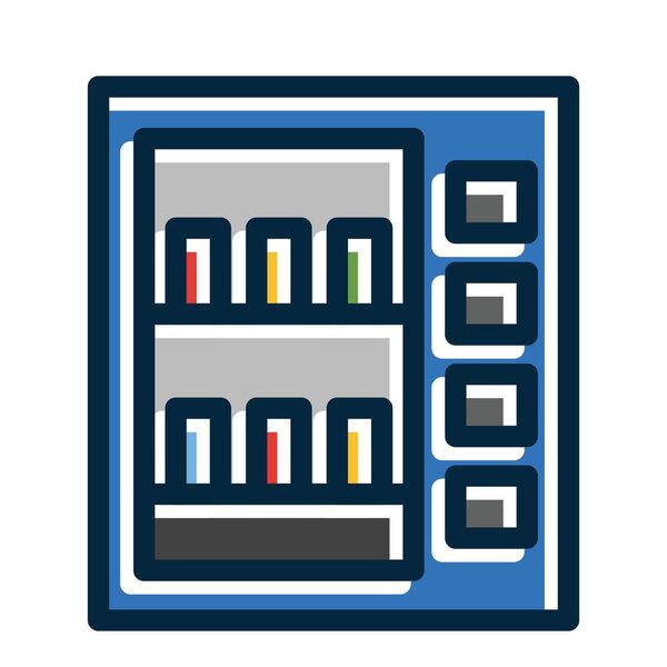 Vending Machine Vector Thick Line Filled Dark Colors Icons For Personal And Commercial Use