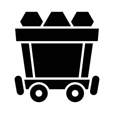 Kişisel ve ticari kullanım için Mine Cart Vektörü Glyph Simgesi