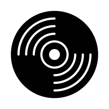 Kişisel ve ticari kullanım için Vinil Kayıt Vektörü Glyph Simgesi