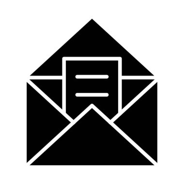 Kişisel ve Ticari Kullanım İçin E- posta Vektörü Glyph Simgesi