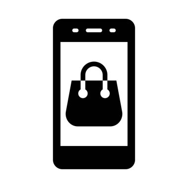 Kişisel ve ticari kullanım için çevrimiçi Alışveriş Vektörü Glyph Simgesi