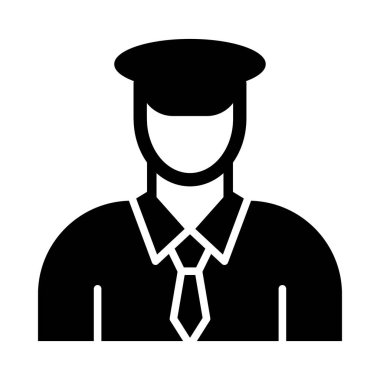 Kişisel ve Ticari Kullanım İçin Şoför Vektörü Glyph Simgesi