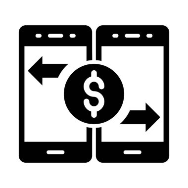 Kişisel ve ticari kullanım için Para Aktarım Vektörü Kabartma Simgesi