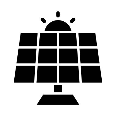 Kişisel ve ticari kullanım için Güneş Paneli Vektör Kabartma Simgesi