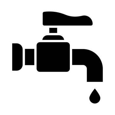 Kişisel ve Ticari Kullanım İçin Musluk Vektörü Glyph Simgesi