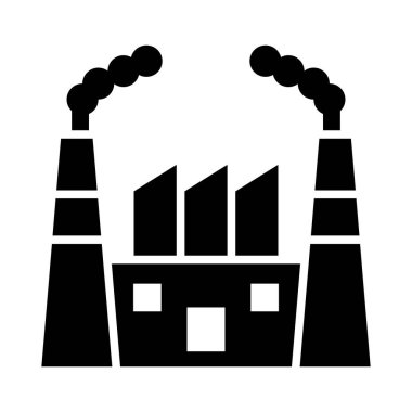 Kişisel ve ticari kullanım için Elektrik Santrali Vektörü Kabartma Simgesi