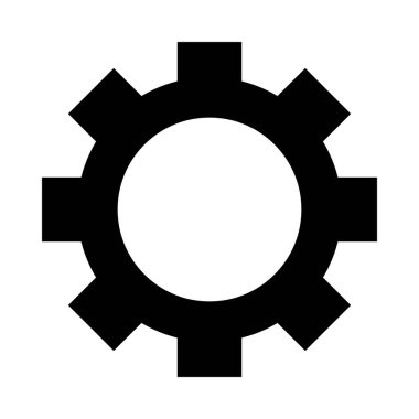 Kişisel ve ticari kullanım için Gear Vektörü Glyph Simgesi