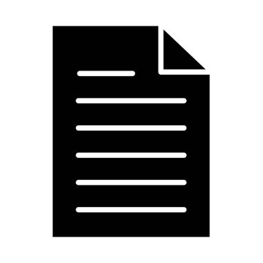 Kişisel ve Ticari Kullanım İçin Belge Vektörü Glyph Simgesi