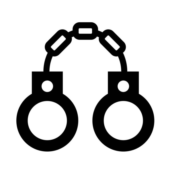 Handcuffs Vector Glyph Icon For Personal And Commercial Use
