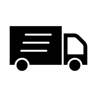 Kişisel ve Ticari Kullanım İçin Taşıma Kamyonu Vektörü Glyph Simgesi