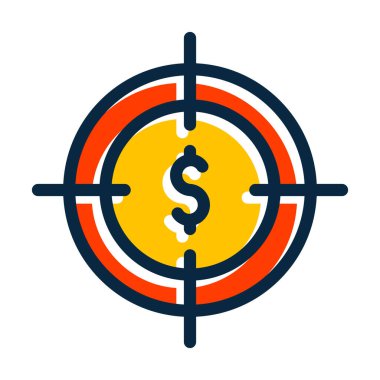 Hedef Vektör Kalın Çizgisi Kişisel ve Ticari Kullanım İçin Koyu Renk Simgeleri Dolduruldu