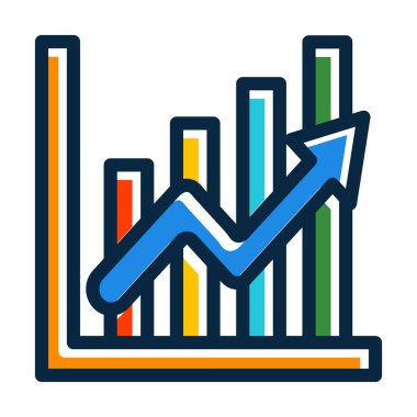 Kişisel ve Ticari Kullanım İçin Koyu Renk Simgelerini Doldurulmuş İş Büyütme Kalın Çizgisi