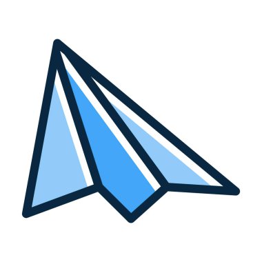 Kişisel ve ticari kullanım için Koyu Renk Simgeleri Doldurulmuş Kağıt Uçak Kalın Çizgisi