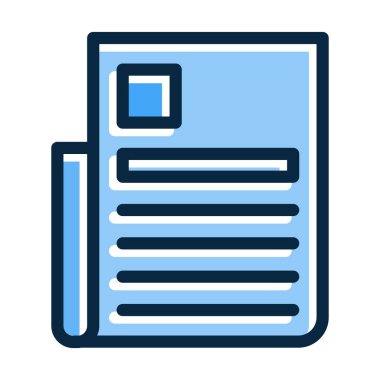 Kişisel ve Ticari Kullanım İçin Koyu Renk Simgelerini Doldurulmuş Belge Vektörü Kalın Çizgisi