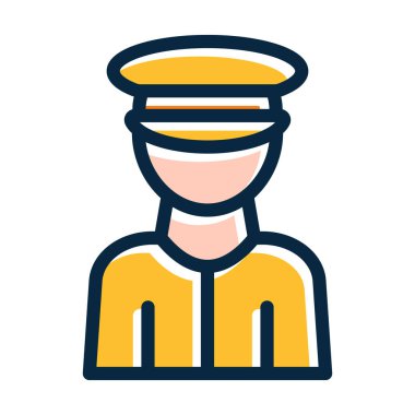 Postacı Vektör Kalın Çizgisi Kişisel ve Ticari Kullanım İçin Koyu Renk Simgeleri Dolduruldu