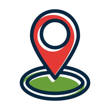 Kişisel ve ticari kullanım için Koyu Renk Simgeleri Doldurulmuş Konum Vektör Kalın Çizgisi