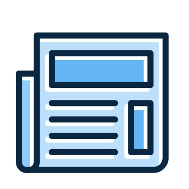 Kişisel ve ticari kullanım için Koyu Renk Simgelerini Doldurulmuş Gazete Vektörü Kalın Çizgisi