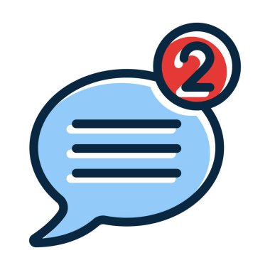 Kişisel ve Ticari Kullanım İçin Koyu Renk Simgelerini Doldurulmuş İleti Vektörü Kalın Çizgisi