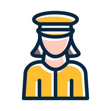 Kişisel ve ticari kullanım için Koyu Renk Simgeleri Doldurulmuş Kadın Vektör Çizgisi