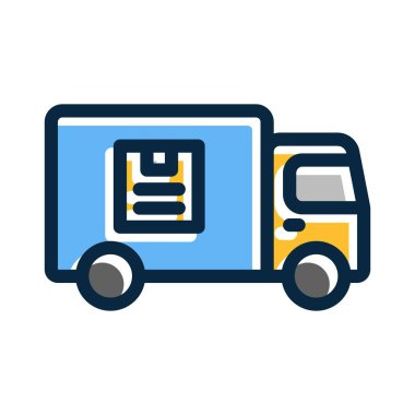 Kişisel ve Ticari Kullanım İçin Koyu Renk Simgeleri Doldurulmuş Taşıyıcı Kalın Çizgisi