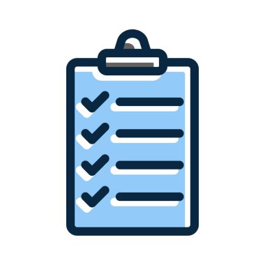 Kişisel ve Ticari Kullanım İçin Koyu Renk Simgeleri Doldurulmuş Kontrol Listesi Kalın Satırı