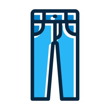 Kişisel ve Ticari Kullanım İçin Koyu Renk Simgeleri Doldurulmuş Pantolon Kalın Çizgisi