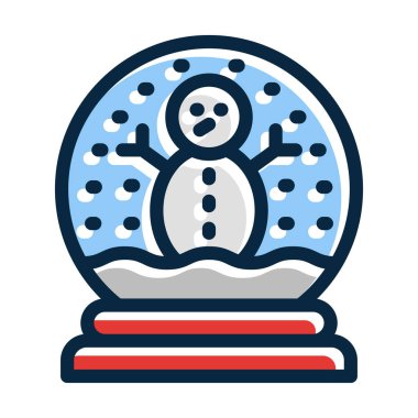 Kar Küresi Vektör Kalın Çizgisi Koyu Renk Simgeleri Kişisel ve Ticari Kullanım İçin Simgeler